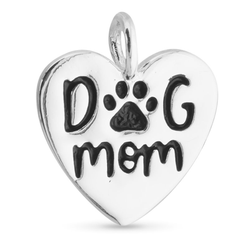 Dog Mom Charm Silver
